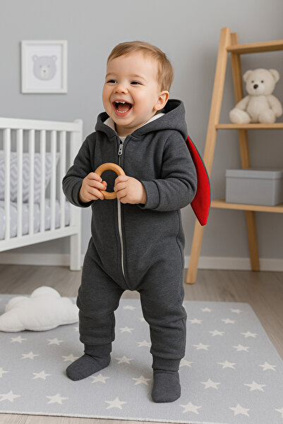 Babyhola Zippered Rabbit Eared Jumpsuit 5014