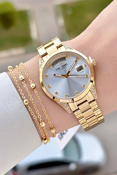 Tom Jones Gold Renk 32 mm Kadın Kol Saati ve Bileklik