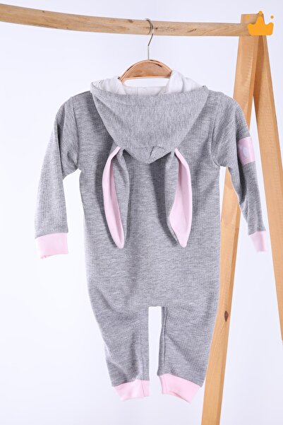 Babyhola Zippered Rabbit Eared Jumpsuit 5014