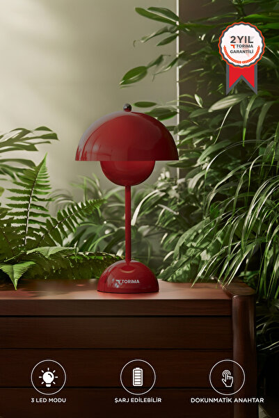 Torima LW-12 Şarjlı 3 Modlu Yuvarlak Masa Lambası Led Gece Lambası Kırmızı