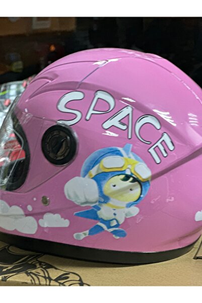 Palas Motor SÜPERKAHRAMANLI ÇOCUK MOTOSİKLET KASKI / 7-12 YAŞA UYUMLU / PEMBE RENK