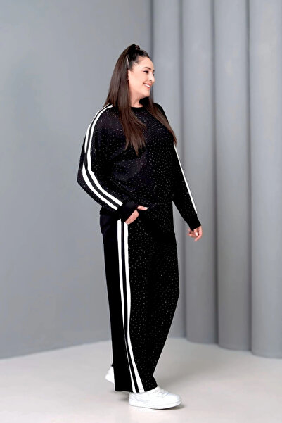 aytemas Σετ με πέτρινο στάμπα στο μπροστινό μέρος και ρίγες στο πλάι