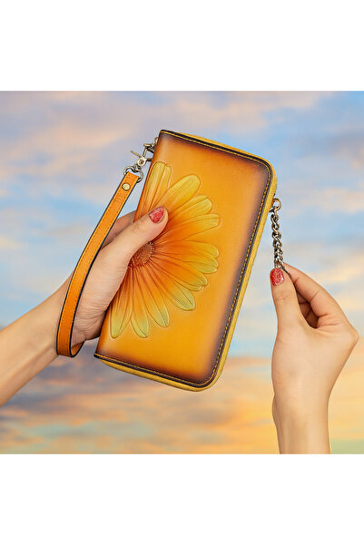 Mychicbeautybag Exclusive women's leather wallet Camomile the wizard