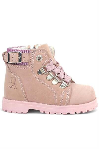 Rakerplus Griffon Genuine Leather Pink Glitter Zippered Baby Girl Boots