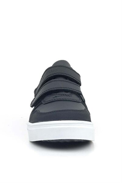 Rakerplus Hakiki Deri Siyah Beyaz Cırtlı Erkek Çocuk Sneaker
