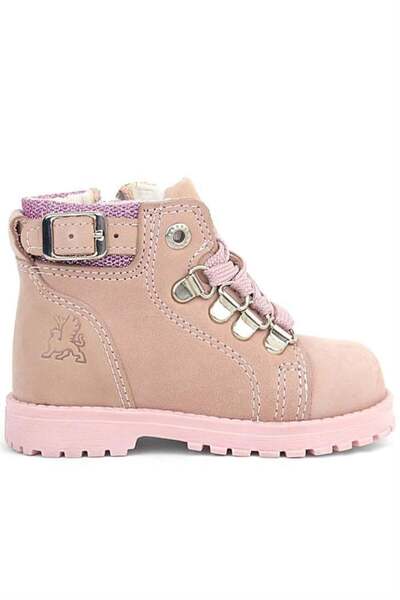 Rakerplus Griffon Genuine Leather Pink Glitter Zippered Baby Girl Boots