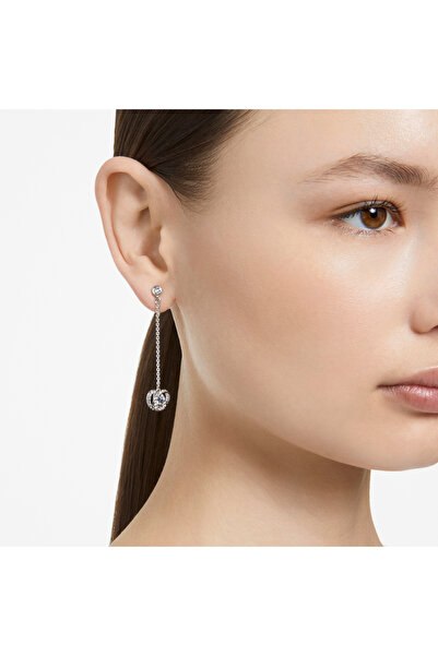 Swarovski Generation Clip Küpe, Beyaz, Rodyum Kaplama