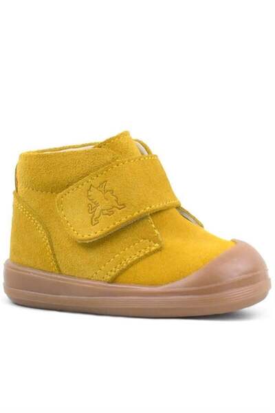 Rakerplus Yoohoo Genuine Leather Yellow Velcro Unisex Baby Boots