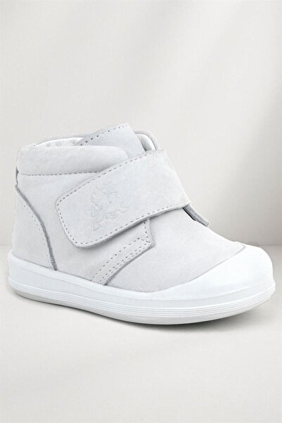 Rakerplus Yoohoo Genuine Leather White Velcro Baby Girl Boots