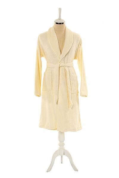 Özdilek Μοντέρνο μπουρνούζι Şalyaka Μέγεθος L 100% βαμβακερή κρέμα