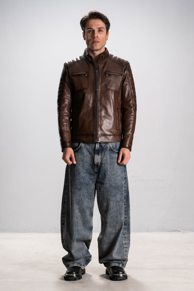 Dericlub Genuine Leather Men's Coat