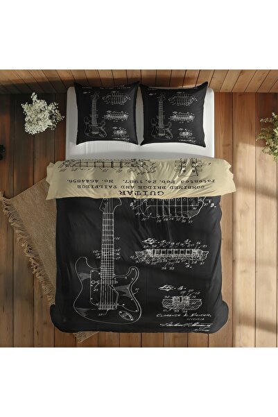 The Lucid Lab Gibson Les Paul Vintage & Fender Stratocaster Chalkboard Nevresim Takımı 200 Cm X 220 Cm