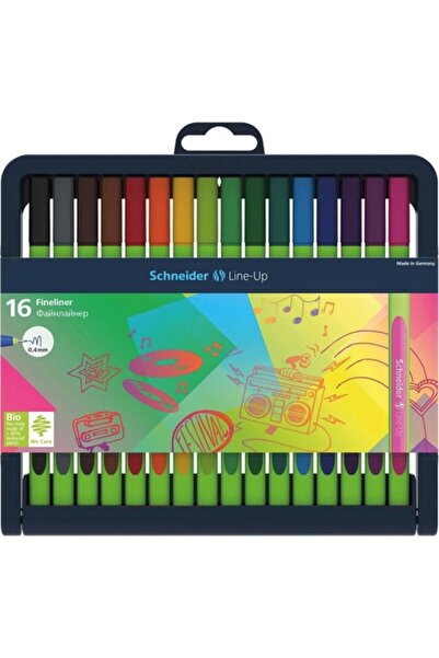 Schndeir قلم شنايدر لينك-إت بيو-بلاستيك فاينلاينر 0.4 مم. 16 لونًا بالحجم الكامل