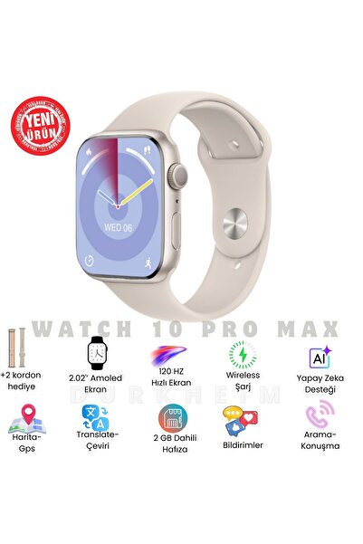 DURKHEİM Smart Watch10 Pro+ Akıllı Saat+ChatGPT +Temassız Ödeme +Mesaj Yanıtlama+IOS&Android Uyumlu