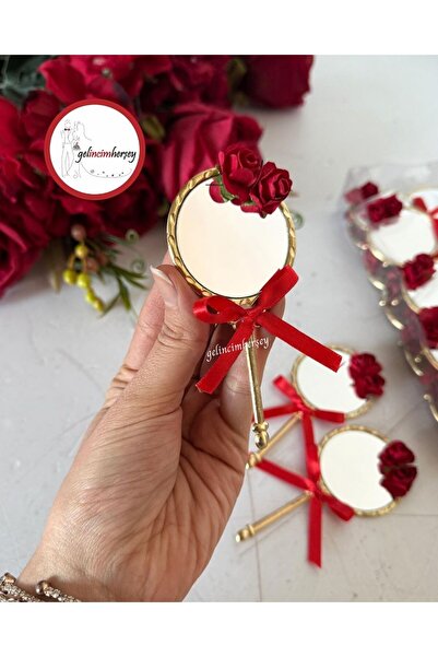 Gelincimherşey 25'li Çiçek Fiyonk Süslemeli Metal Hediyelik Ayna