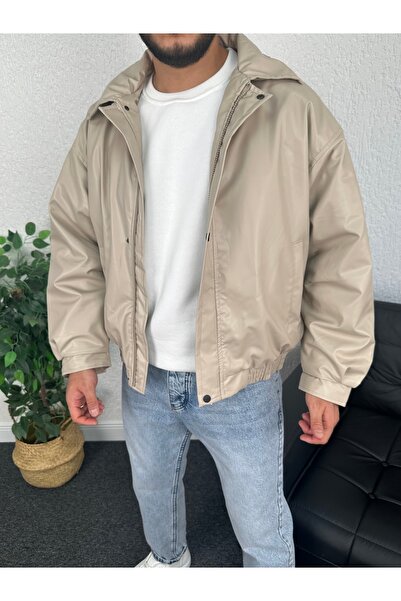 tetramoda Унісекс-бомбер великого розміру з шкіри