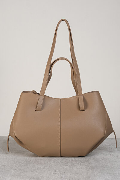 Çantacımstore Women's Cyme Mini Pinterest Bag Mink (White Stitched)