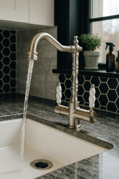 Genel Markalar Rustik Mat Gümüş Arıtmalı Mutfak Bataryası - İnox Arıtmalı Bat...