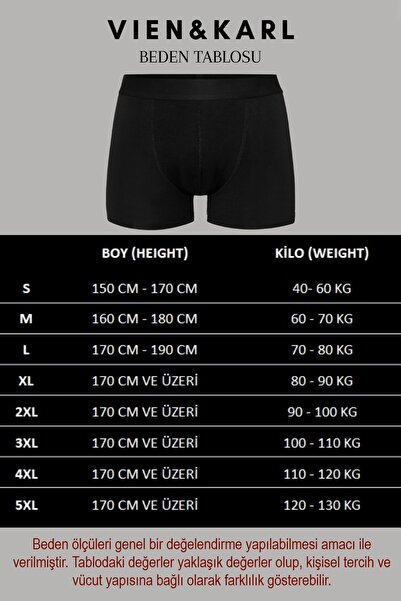 Vien&Karl Men's Patterned 5-Piece Premium Box Combed Cotton Lycra Boxers