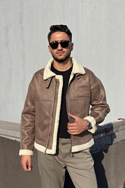 inpool χρυσό, δερμάτινο, ανθεκτικό στο νερό και το κρύο, με λεπτομέρειες ραφής, χειμερινό παλτό 617