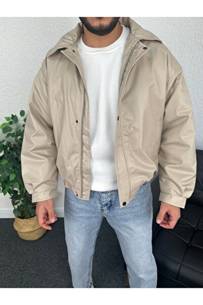 tetramoda Унісекс-бомбер великого розміру з шкіри