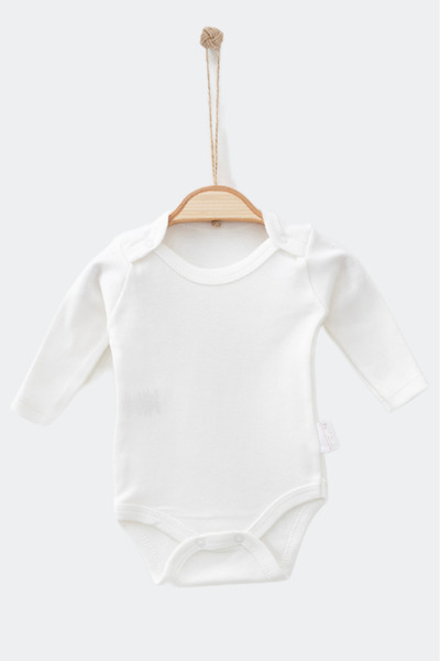 Bamoola 100% Organic Cotton Plain Girls' 3-Piece Tank Top Bodysuit - Long Sleeve - Snap Fasteners (Pink - Grey - White)