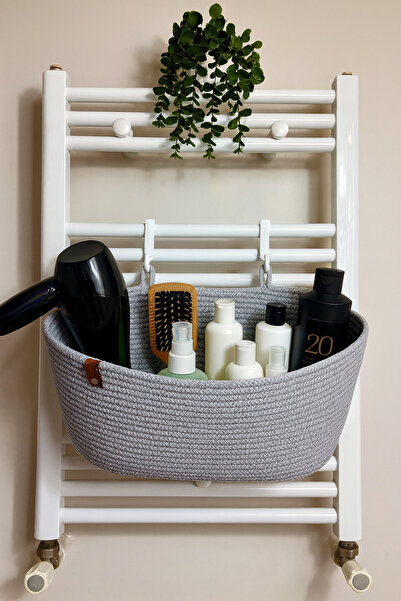 NuaCraft Doğal Hasır Askılı Sepet – Banyo & Mutfak Petek Havlupan Üstü Organi...