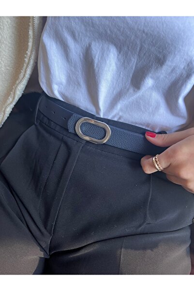 LİA KEMER Let O Letter Patterned Women's Silver Buckle Belt Jacket Belt Dress Belt Trouser Belt
