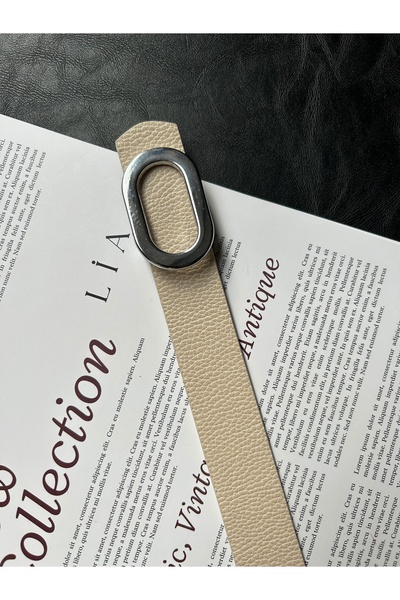 LİA KEMER Let O Letter Patterned Women's Silver Buckle Belt Jacket Belt Dress Belt Trouser Belt