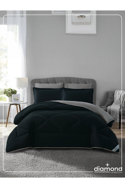 Donetella 6-piece Comforter Set – King Size 260x240 Cm, Microfiber, Solid Quilted 350 Gsm Filling