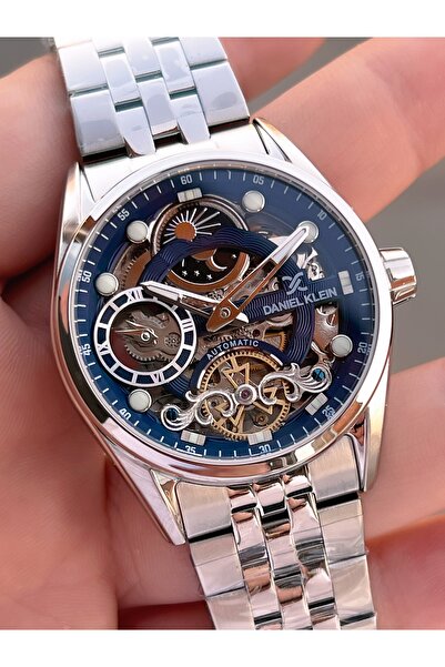Daniel Klein Men's Wristwatch with Automatic Mechanism Moonlight and Sun Dial 2 Years Warranty Otm.13855.1