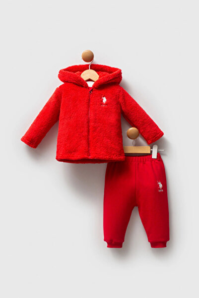 U.S. Polo Assn. U.S.Polo Assn Baby Girl 3-Piece Set - Red