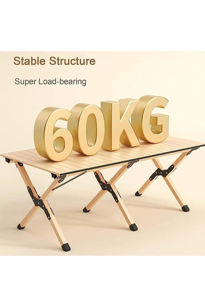 Generic Foldable Wooden Camping and Trip Table 60x120 cm