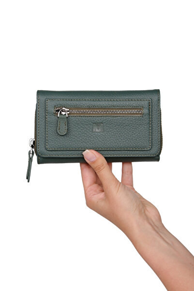 MFT Leather Design Portofel de damă din piele naturală |   Vanilie 2716 Flother Mat Haki