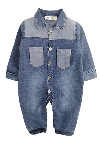 Necix's Basic Baby Denim Jumpsuit with Pockets