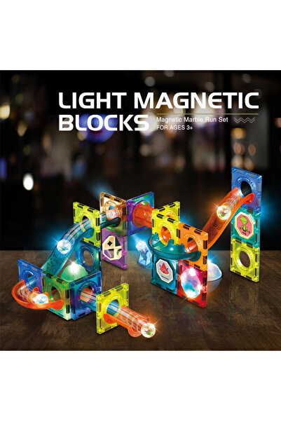 STEM CADOU: Set de Constructie Magnetic cu lumini 75 Piese + cadou 1 set DART BOARDS ELEFANT