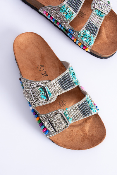 Polomia Comfort Ορθοπεδικές παντόφλες Eva Sole Comfort Stone Diamond Embroidered Agnes Ball Daily