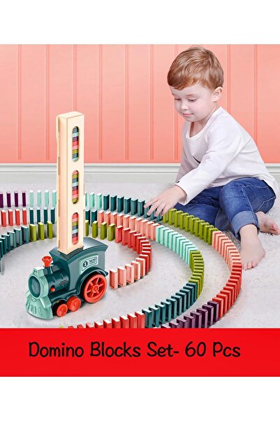 TOY GARDEN Kid's Domino Train Blocks Set- 60 Pieces, 3-8 Year Old