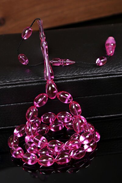 TESBİHKENTİ High-End Material and Craftsmanship Pink Fire Amber Prayer Beads