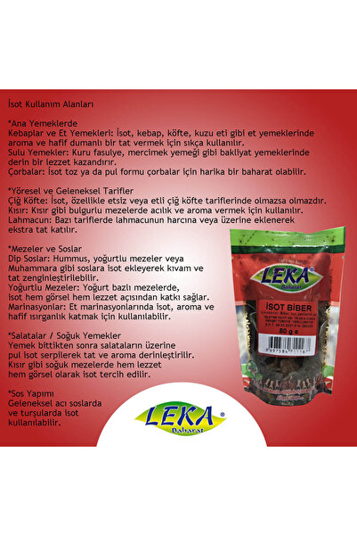 leka baharat İsot Pul Biber 80 g | Urfa Siyah Pul Biber Katkısız ve Geleneksel
