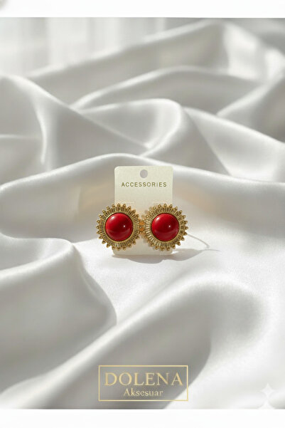 ACCESSORIES WORLD إكسسوارات أقراط يومية حمراء