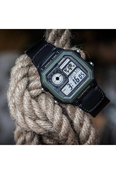 Casio Ae-1200whb-1bvdf Men's Digital Square Wristwatch