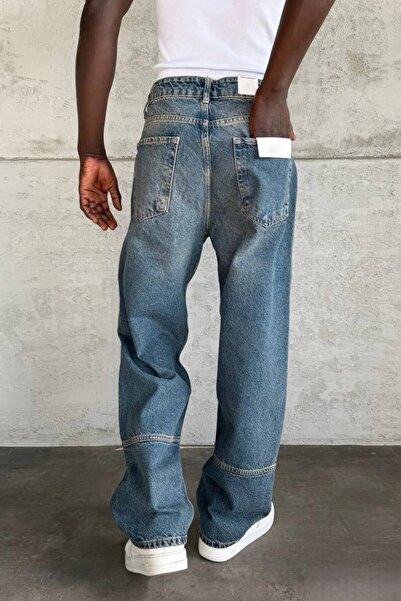 MADZEYMODA Men's Relax Baggy Blue Denim Jean Trousers Ke-929