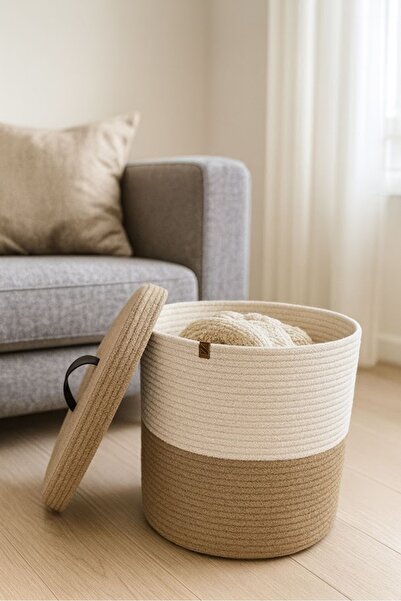 Naspar Плетений кошик з білої бавовняної нитки - багатофункціональний органай...