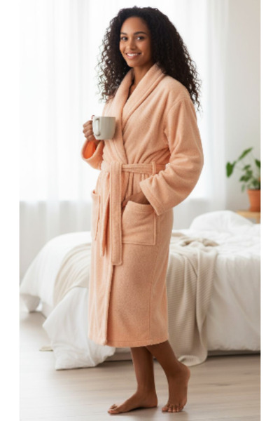 Star Fashion Halat dama cocolino, cu buzunare si cordon in talie, calduros si...