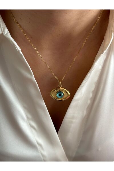 HERCY Çelik Göz Kolye | Paslanmaz Çelik Gold Göz Kolye