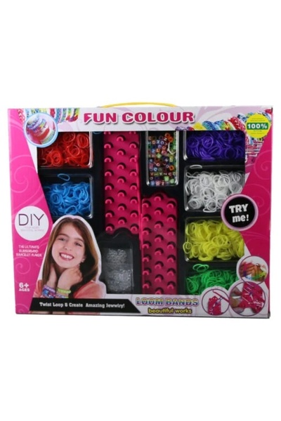 velve Set creativ pentru copii FUN Colour, Bratari cu Margele si Elastice,