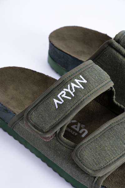 Polomia Comfort Aryan Men's Slippers - Soft Suede, Linen Look, Anatomical Comfort, Eva Sole, Rocky