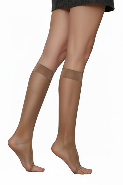 Daymod Κάλτσες χωρίς δάχτυλα 8 Denier Super Thin μέχρι το γόνατο Mink-86