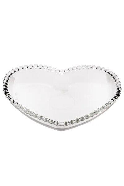 PUFO Elegant glass bowl Heart for serving hazelnuts, pistachios, candies, snacks, 22 cm